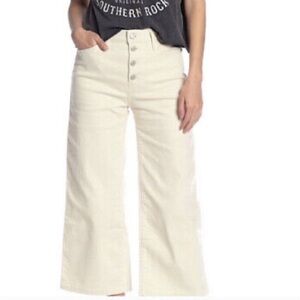 levi's mile high cropped wide leg - white
